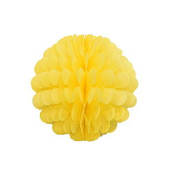 Бумажное украшение Цветочный шар-соты 20 см, желтый