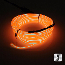 Шнур неоновый светящийся от USB 4 м, оранжевый