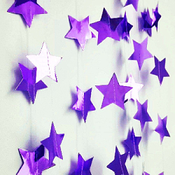 Гирлянда Звезды металлик 7 см 4 м фиолетовый