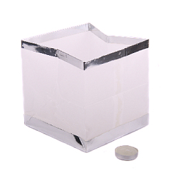 Плавающий фонарик "Куб" 15х15 см серебро+белый